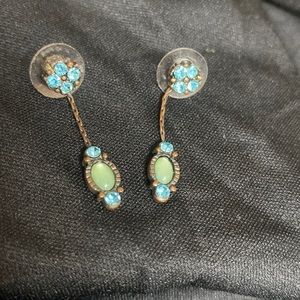 Aqua Glow pierced drop earrings